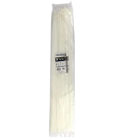 Kable Kontrol Cable Tie, 28 in L, 8.66 in Max Bundle Dia., Natural, Nylon 6/6, 175 lb Strength, 100 PK CT272